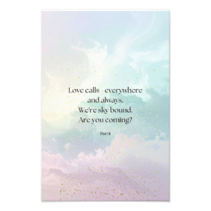 Foto Citação Inspiradora Motivacional Rumi Nuvem Pastel