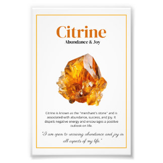 Foto Citrine Crystal Meaning Poster