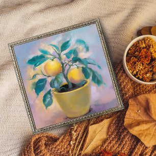 Foto Citrus Sunny: Árvore Limão em um Pote Amarelo