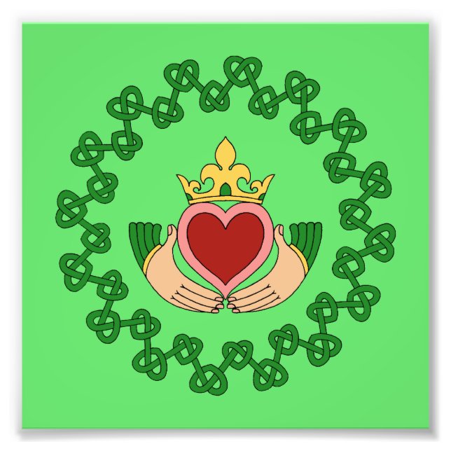 Foto Claddagh e Green Knotwork (Frente)