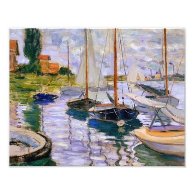 Foto Claude Monet - Barcos à vela no Sena (Frente)