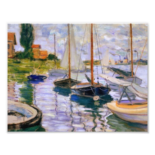 Foto Claude Monet - Barcos à vela no Sena (Frente)