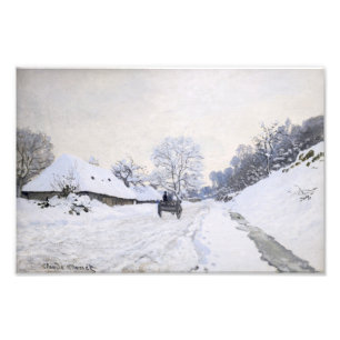 Foto Claude Monet - Carrinho na Estrada Nevada em Honfl