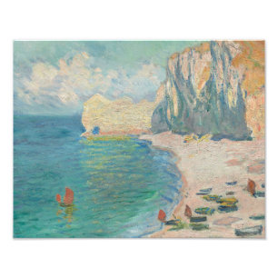 Foto Claude Monet - Etretat - The Beach e o Falaise