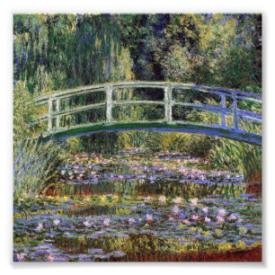 Foto Claude Monet, lírios de água, ponte japonesa, ja