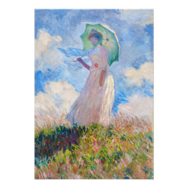 Foto Claude Monet - Mulher com Parasol virada para a es