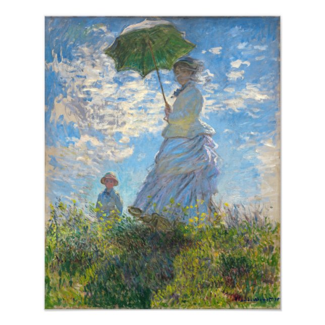 Foto Claude Monet - O Promenade, Mulher com Parasol (Frente)