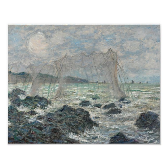 Foto Claude Monet - Redes de pesca em Pourville (Frente)