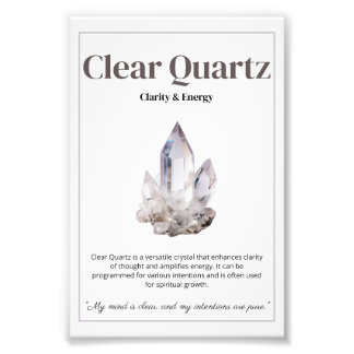 Foto Clear Quartz crystal meaning poster