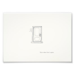 Foto Closed Door/Line Art/ Thoughtful Wall Print
