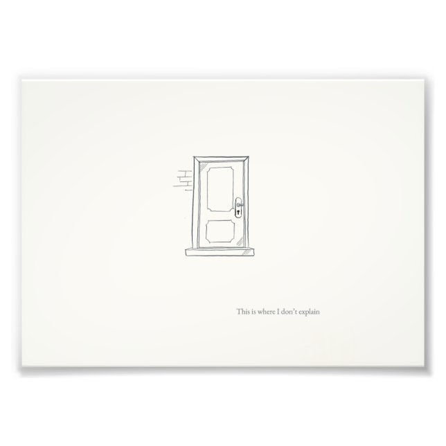 Foto Closed Door/Line Art/ Thoughtful Wall Print (Frente)