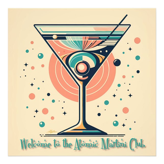 Foto Clube da Martini Atômica Retro Futurista Idade Esp (Frente)