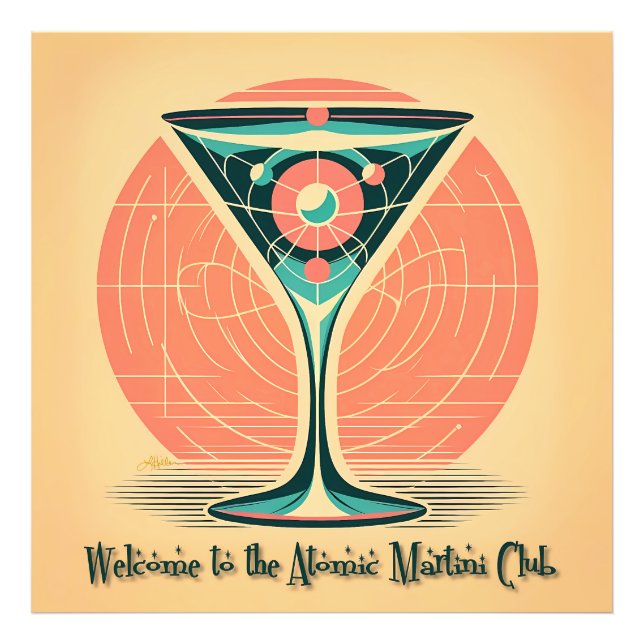 Foto Clube de Coquetel Martini Atômico de Entrelaçament (Frente)