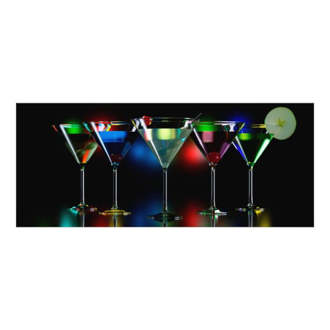 Foto Cocktails diferentes em óculos de martini com luze (Frente)
