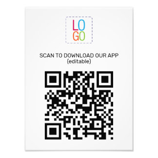 Foto Código QR moderno e logotipo de sua empresa simple