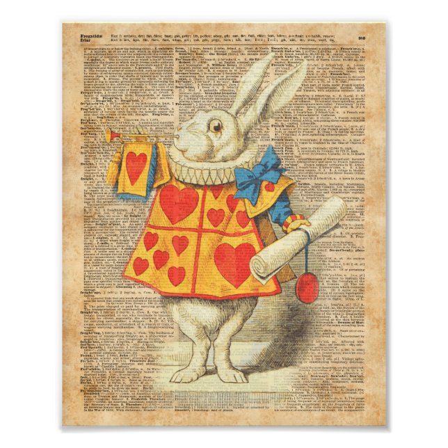 Foto Coelho branco Alice em trabalhos de arte do (Frente)