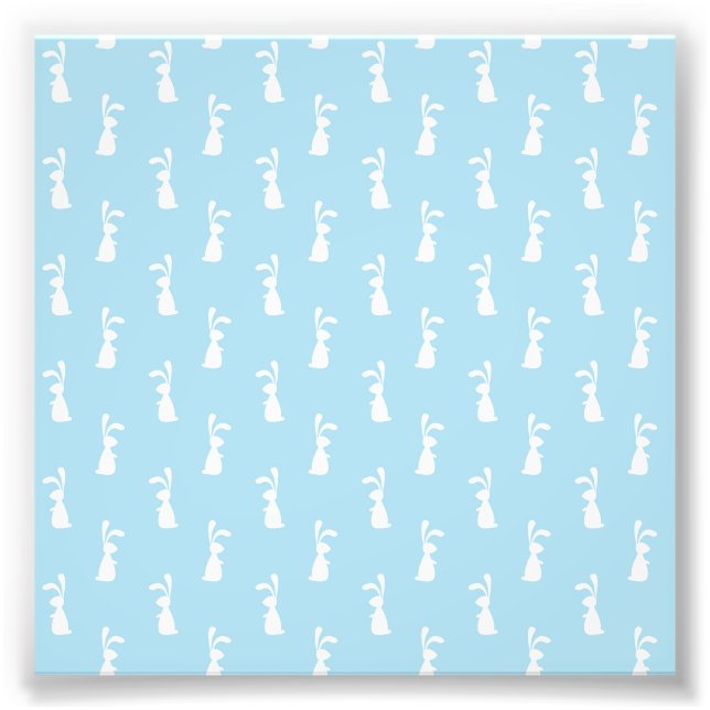 Foto Coelho de Páscoa Branco Orelhas de Coelho Azul Pas (Frente)