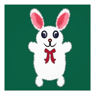 Foto Coelhozinho Branco Fofinho com Laço Vermelho - Chr