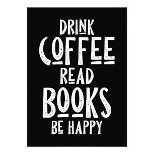 Foto Coffee Lover Drink Coffee Read Books Be Happy