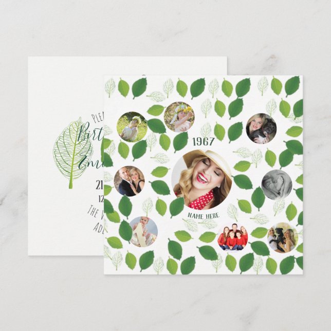 FOTO COLAGEM Aniversário Convite Folgas Verdes (Frente/Verso)