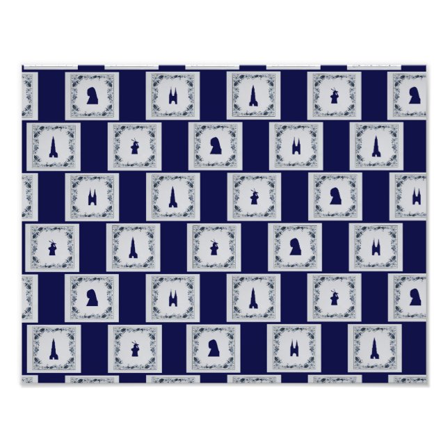 Foto Colagem azulejos azuis de Delft (Frente)