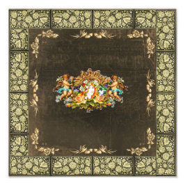 Foto Colagem da safra Retro com rendas e flores