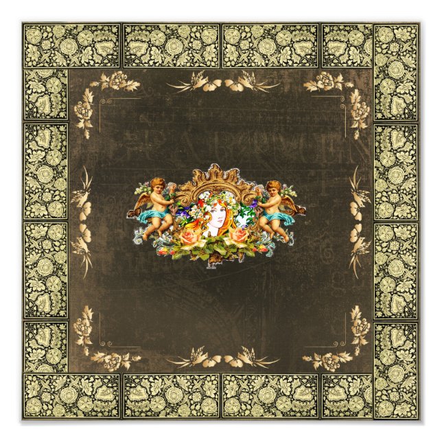 Foto Colagem da safra Retro com rendas e flores (Frente)