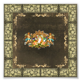 Foto Colagem da safra Retro com rendas e flores