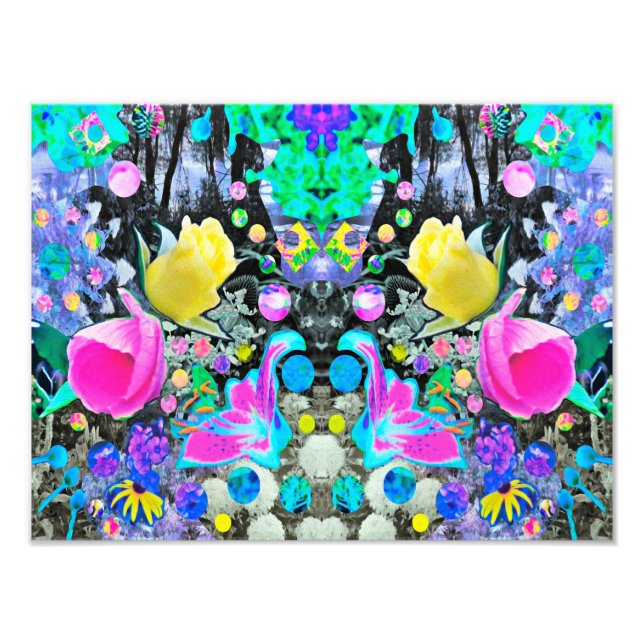 Foto Colagem de Lírio Stargazer, Rosa e Hibisco Rosa (Frente)