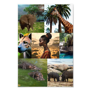 Foto Colagem Fotográfica Inspirada Africana com Sete Fo