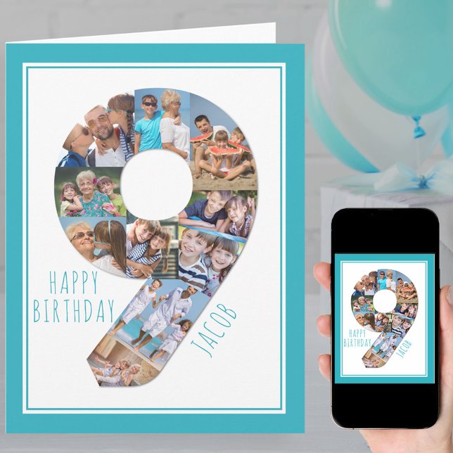 Foto Colagem Número 9 Cartões de Aniversário do Me (Criador carregado)