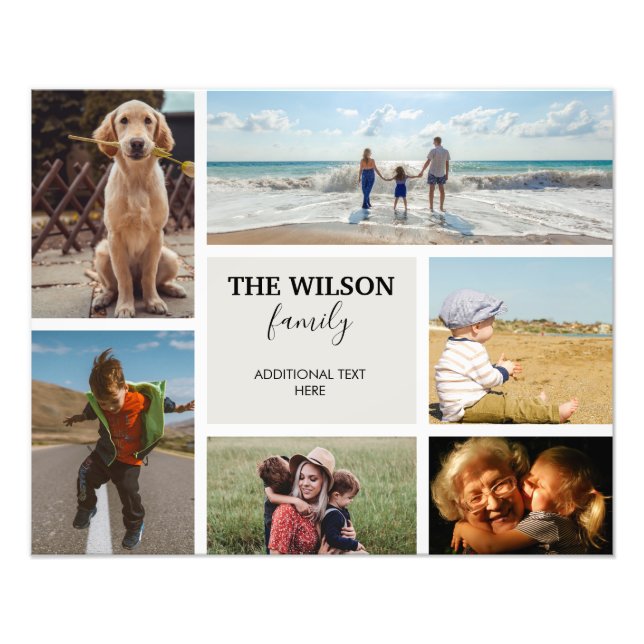 Foto Colagem Personalizada 6 Memórias da Família de Fot (Frente)