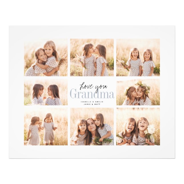 Foto Colagem personalizada de amor para avó e netos (Frente)