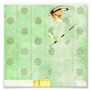 Foto Coles Phillips ‘Fadeaway Girl’ "Green Wallpaper"