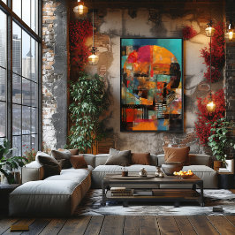 Foto Collage Abstracto de Círculo Geométrico