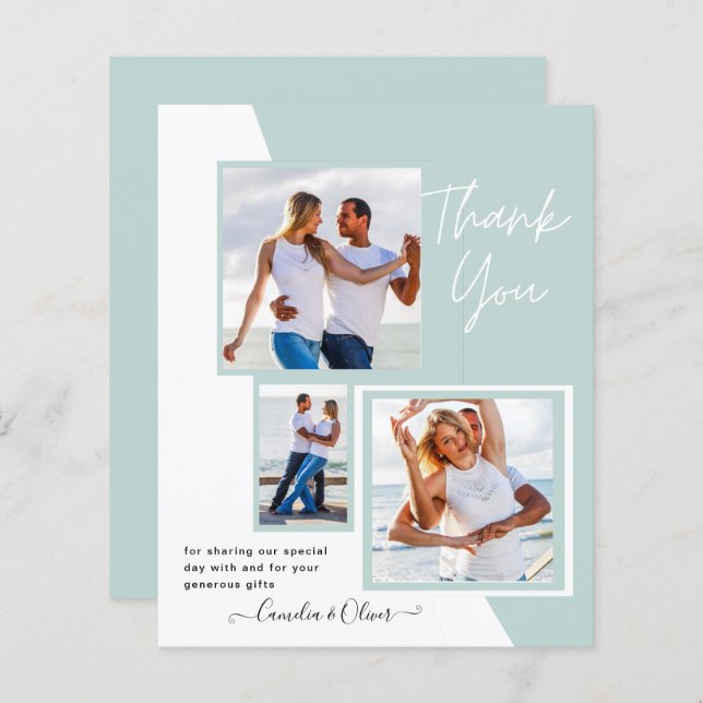 Foto Collage OBRIGADO VOCÊ Casamento/Bebê/Formando (Frente/Verso)