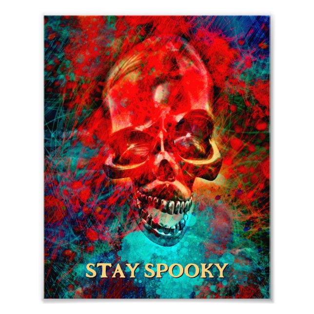 Foto Colorful skull. Stay Spooky  (Frente)