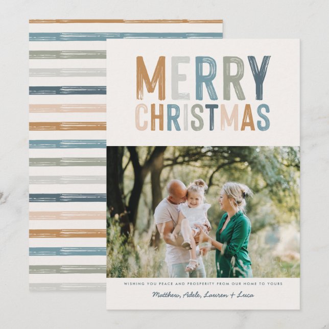 Foto colorida clássica de natal moderno (Frente/Verso)