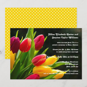 Foto colorida das tulipas - anúncio do casamento