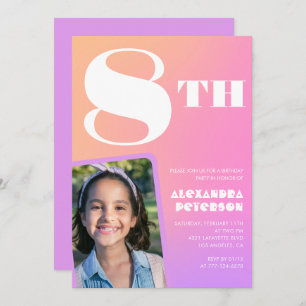 Foto colorida de 8 convites de aniversário