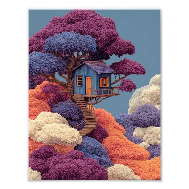 Foto Colorida Treehouse Wall Art (Frente)