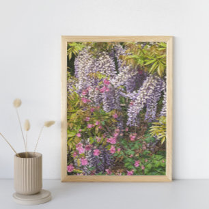 Foto Coloumbina rosa e Wisteria púrpura Floral