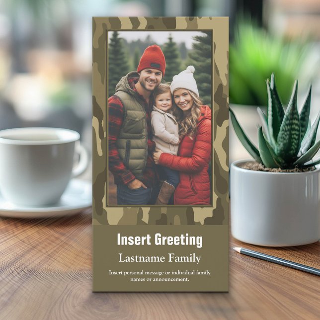 Foto com Cartão de Feriado Militar Impressão de Ca (Custom Holiday Photo card - Can be used for any event)