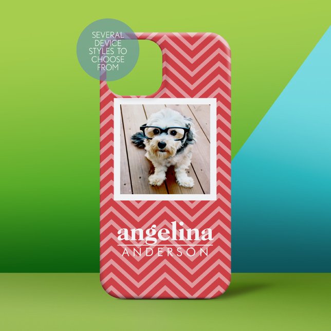 Foto com padrão Chevron e nome personalizado (Personalized Phone Case)