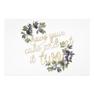 Foto Coma seu bolo e coma dois panos de fundo