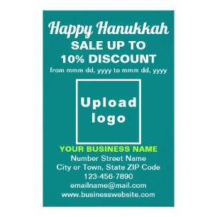 Foto Comercial Hanukkah vende no Teal Green Photo Paper