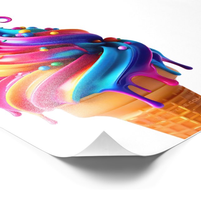 Foto Comida clássica de cone de sorvete vibrante do Sli (Borda)