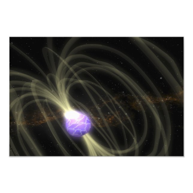 Foto Concepção artística da magneta SGR 1806-20 (Frente)