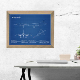 Foto Concorde - Planos de desenho do avião AD