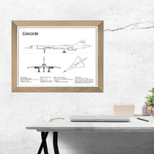 Foto Concorde - Planos de desenho do avião BD
